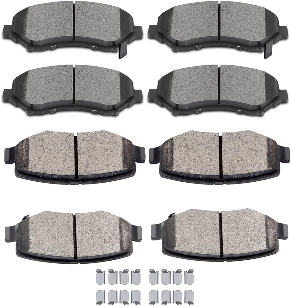 Brake Pads — 8-Piece Front & Rear Brake Pad Set